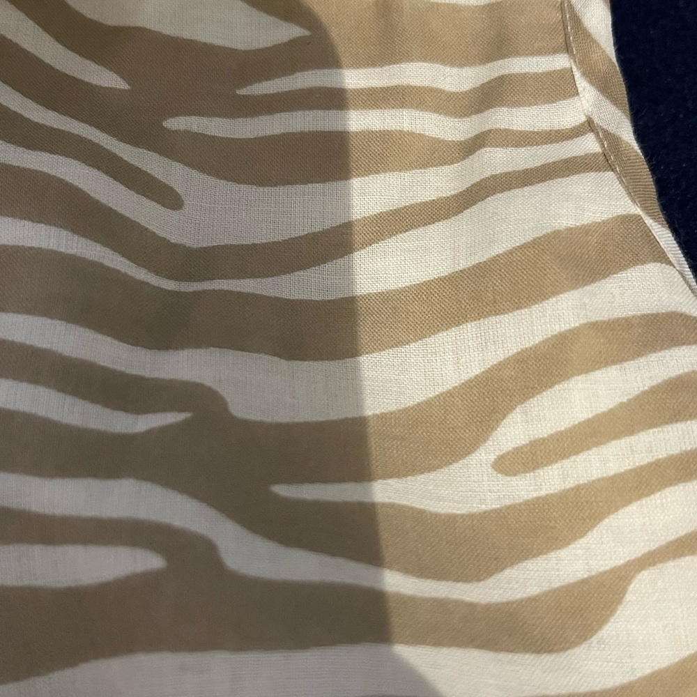 Talbots Beige & White Sleeveless Top with Ruffle Trim - Picture 4 of 5